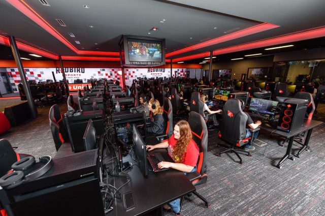 Wide-angle look at the Redbird Esports Arena