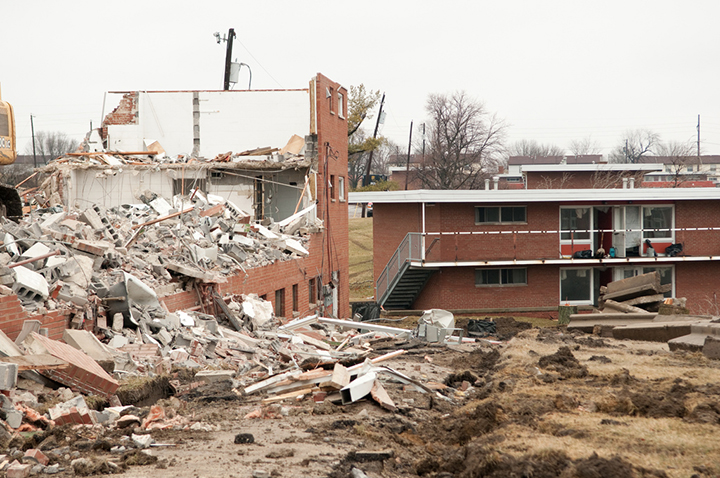old Cardinal Court is demolished