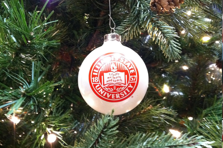 ISU ornament in tree