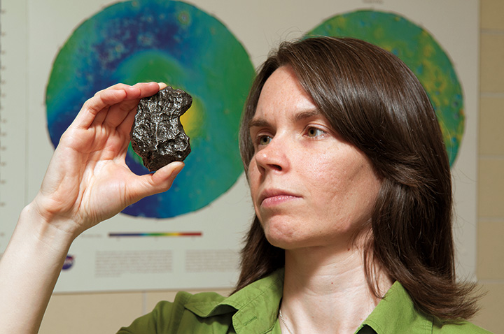 Tasha Dunn with meteorite piece