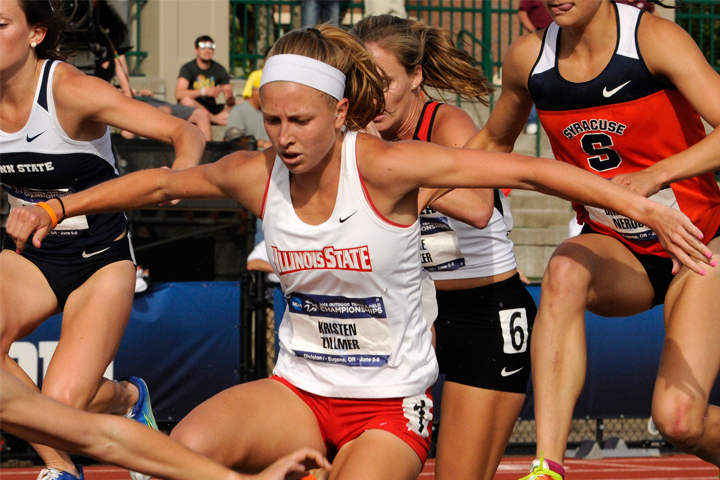 Zillmer competes in the steeplechase at Nationals.