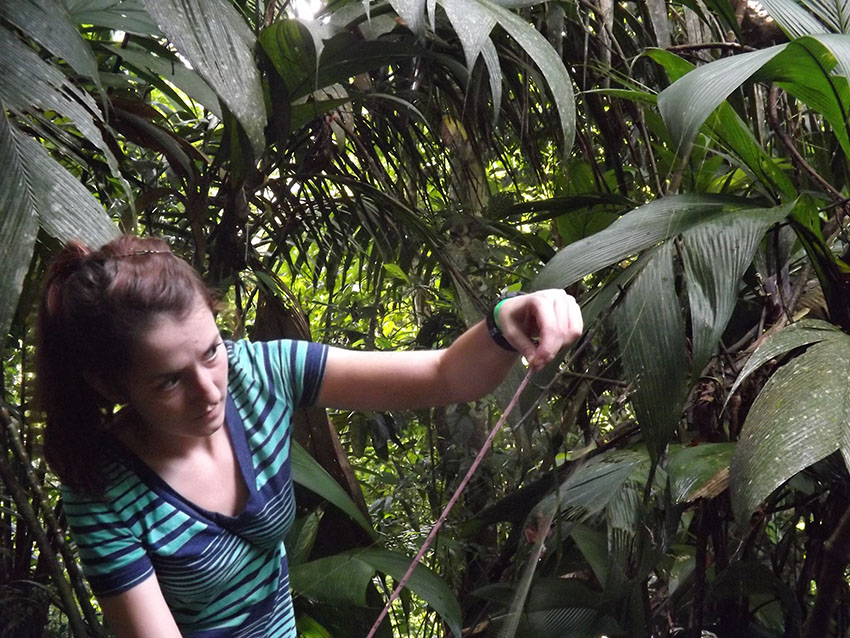 Meghan Strange conducting research in Costa Rica.
