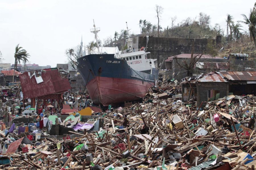 photo of typhoon destruction