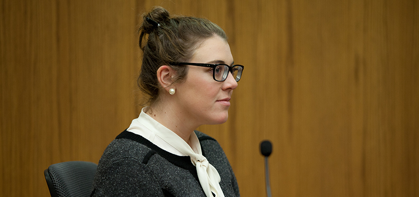 Katie Campbell on the stand