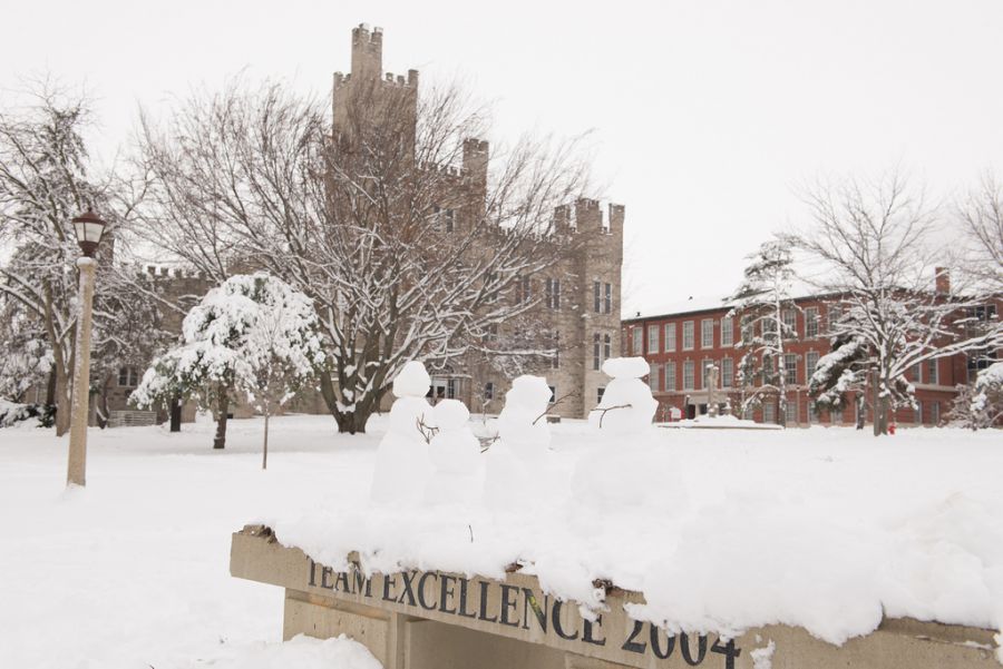Cook Hall in snow
