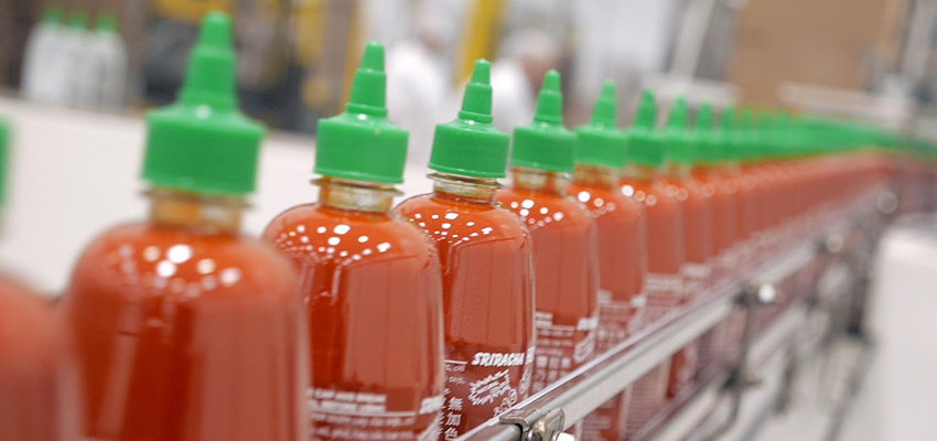 Sriracha bottles