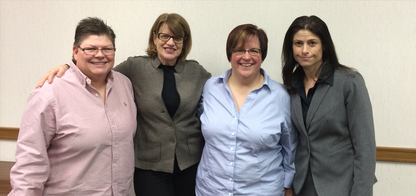 image of Jeanne Howard with plaintiffs of the Michigan same-sex marriage trial