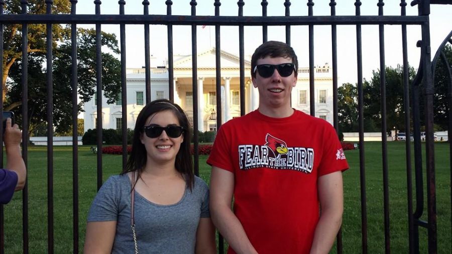 Students in front of White House
