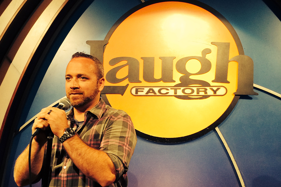 Steve Rice onstage at Laugh Factory