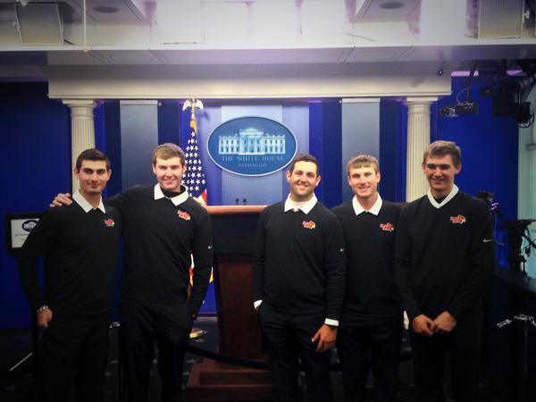 Redbird men's golf team visited the White House
