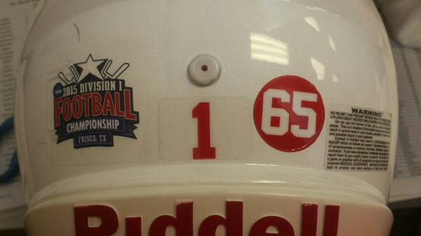 Jake Rodgers 65 sticker on helmet