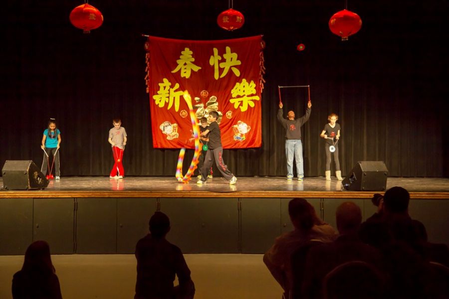 Students at Chinese New Year event