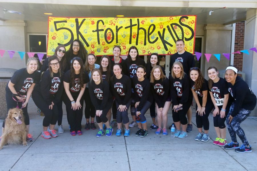 The College Mentors for Kids student organization recruited more than 300 people to participate in the 5K Walk/Run for the Kids.
