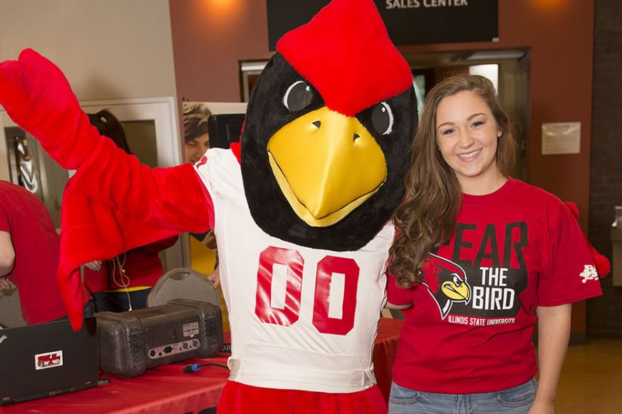 Redbird and student
