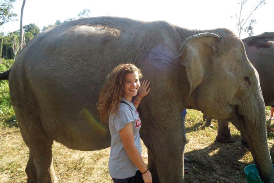 Jill Tezak helped out at an elephant sanctuary in the Southeast Asian country of Cambodia.