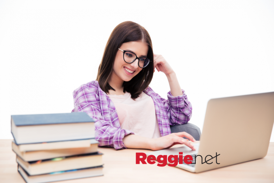 female student using reggienet