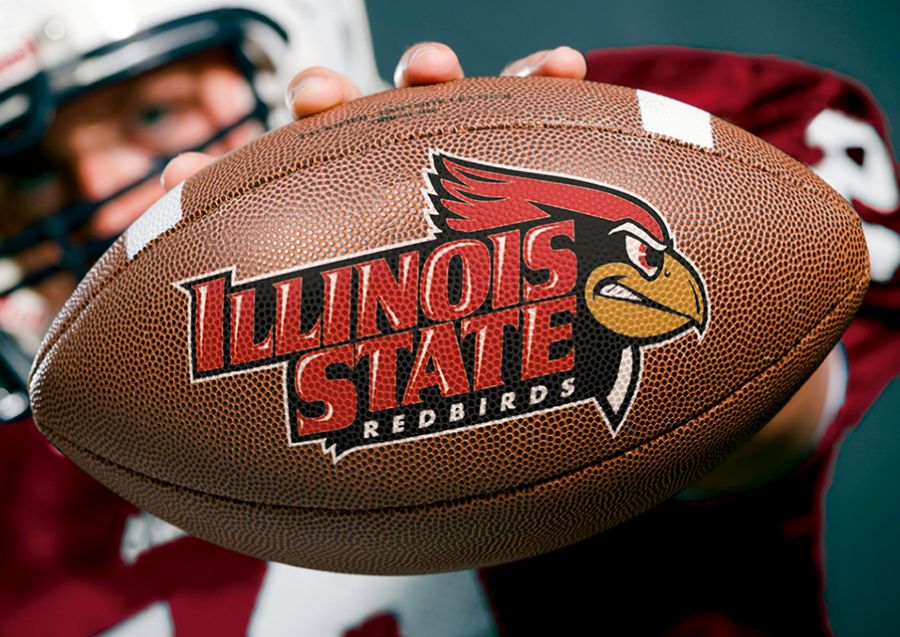 football with Illinois State and Redbird head