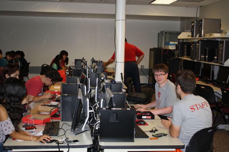 Campers are seen programming Arduinos