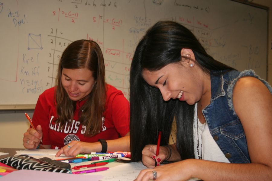 image of students doing math