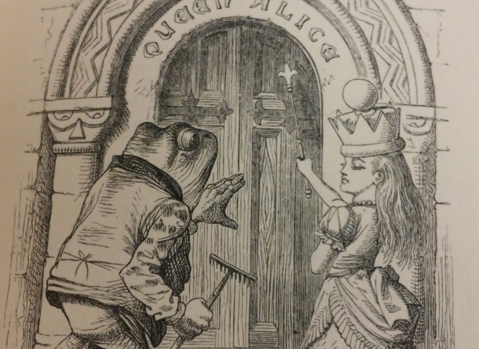 "Queen Alice" from the first edition of Through the Looking Glass, from the Milner Library Special Collections.