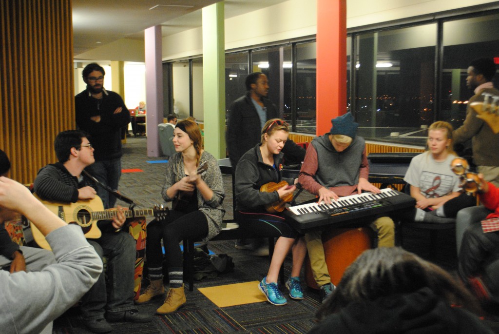 Students in Watterson Jam session