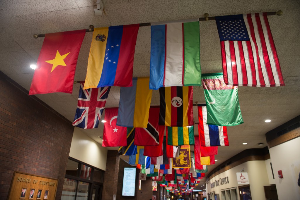 image of flags at Bone STudent Center