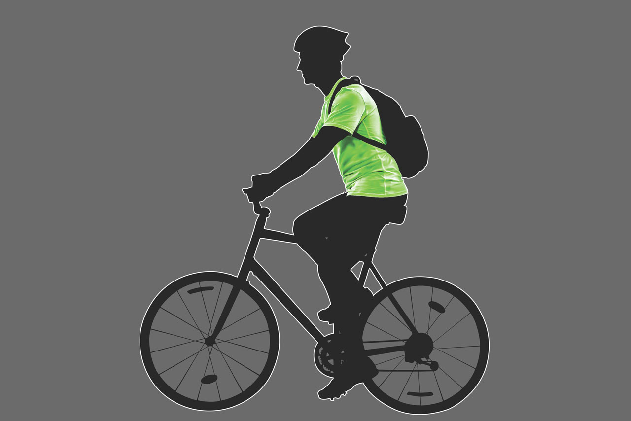 Illustration of someone riding a bike