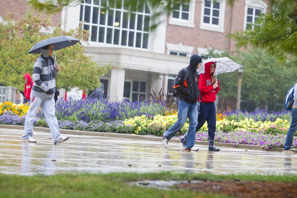 image of ISU Quad on a rainy day