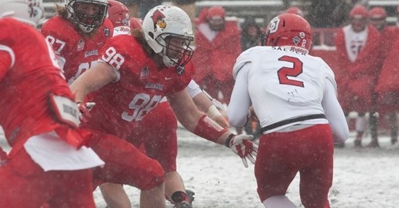 Illinois State redbird football game on a snowy day