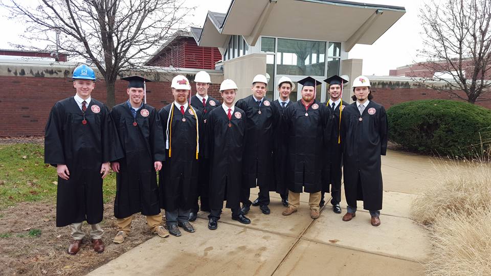 Graduates in hard hats