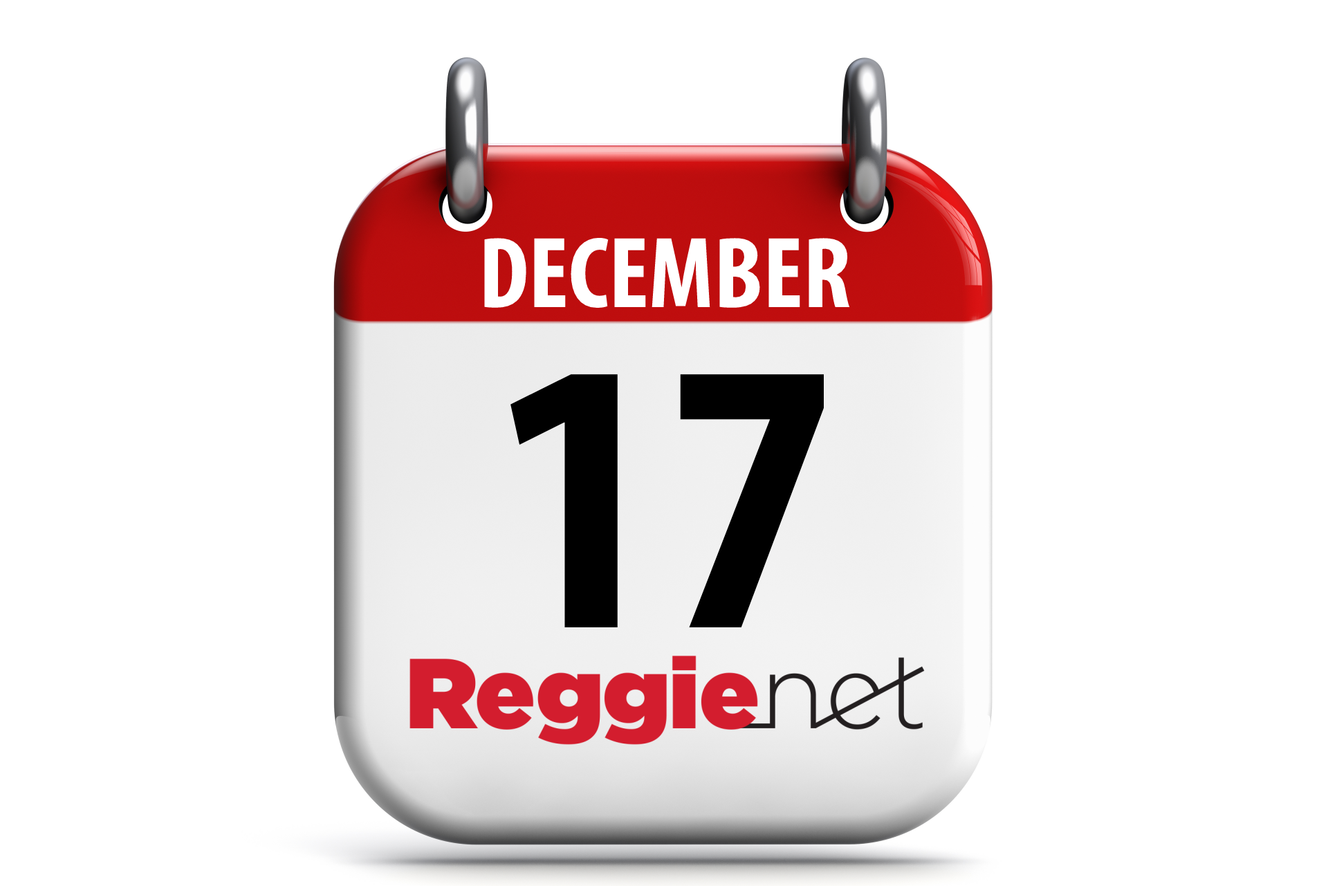 Calendar showing December 17 and ReggieNet logo.