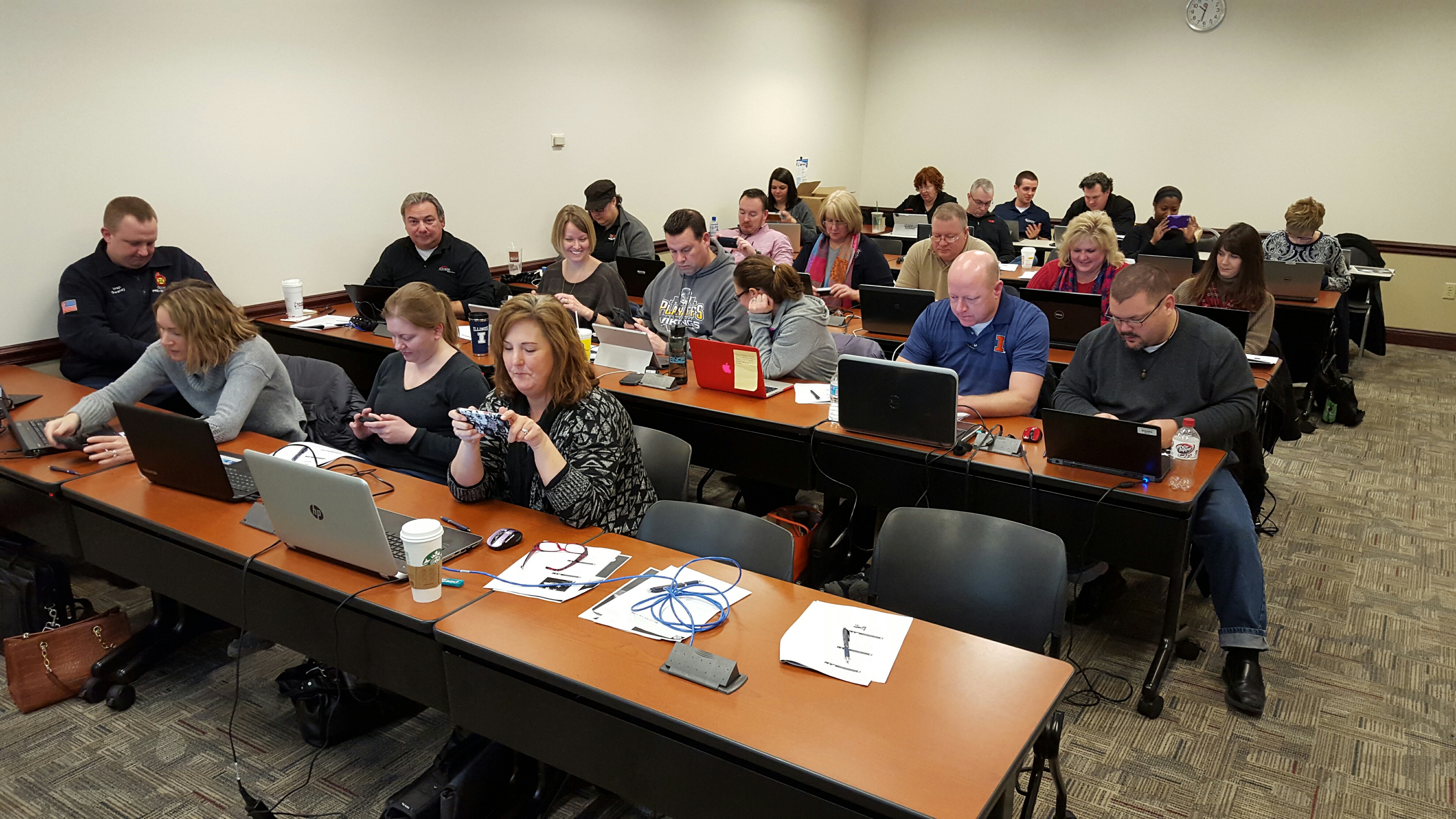 workshop attendees on laptops