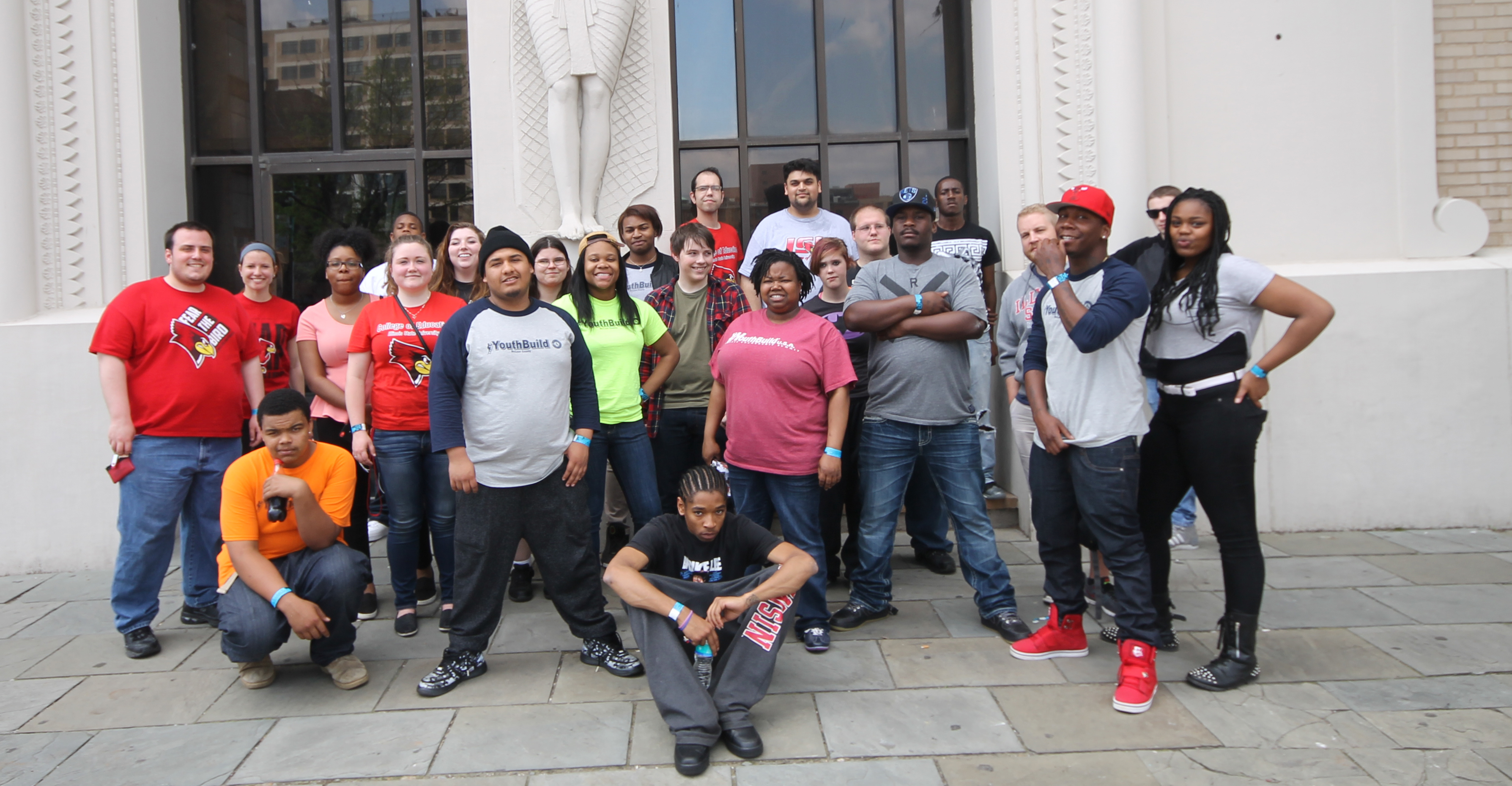 YouthBuild students and Illinois State teacher candidates explored the City Museum of St. Louis together.