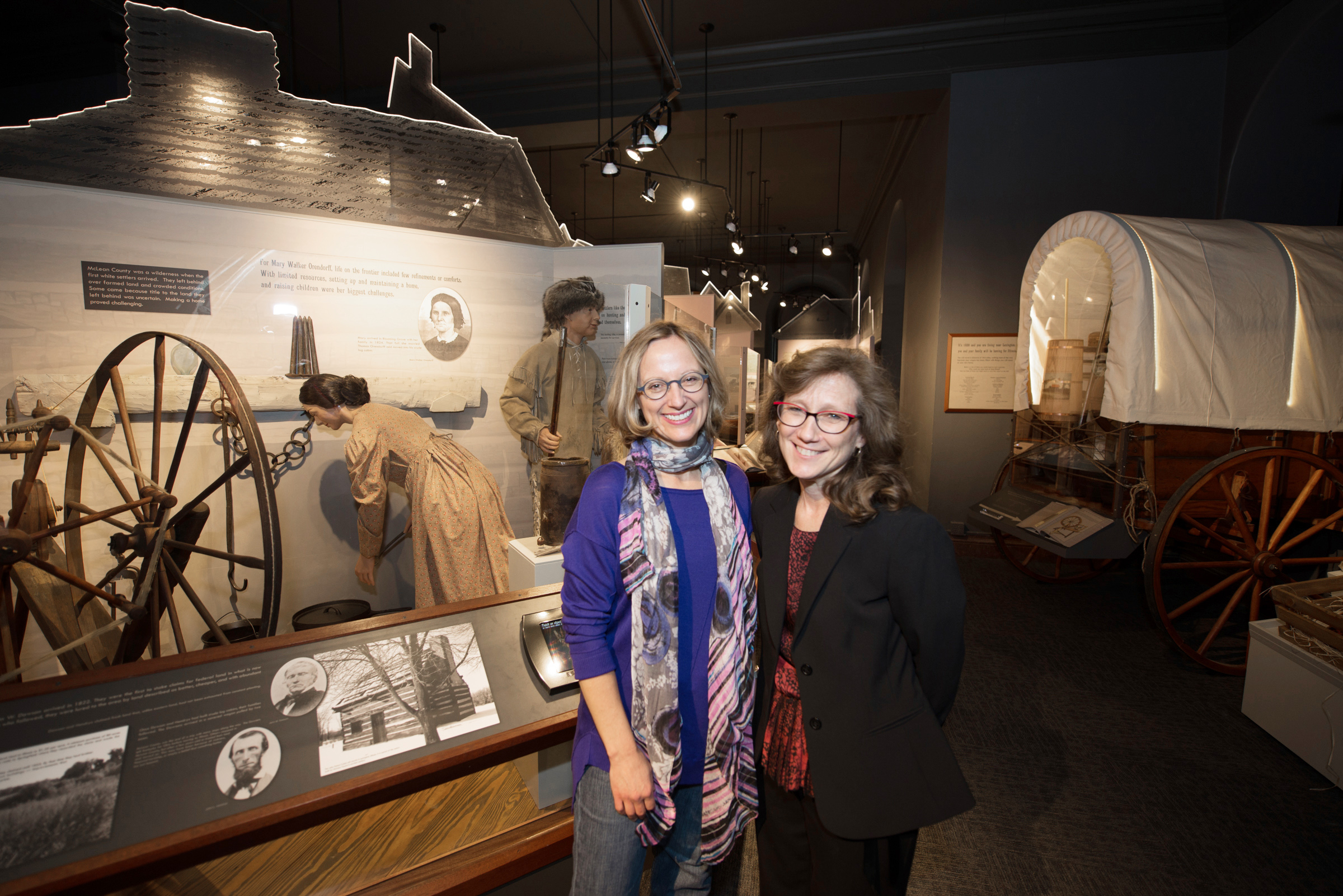 image of Illinois State's Gina Hunter with the museum's Susan Hartzold.