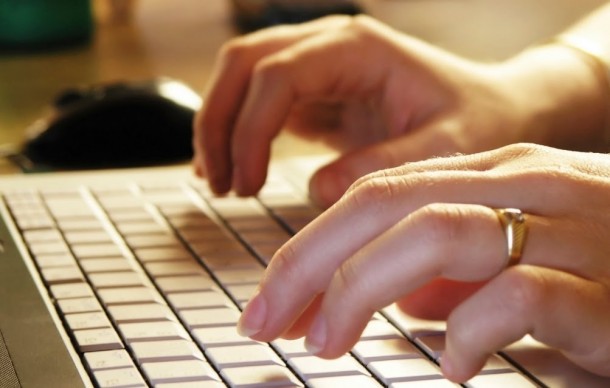 image of hands typing