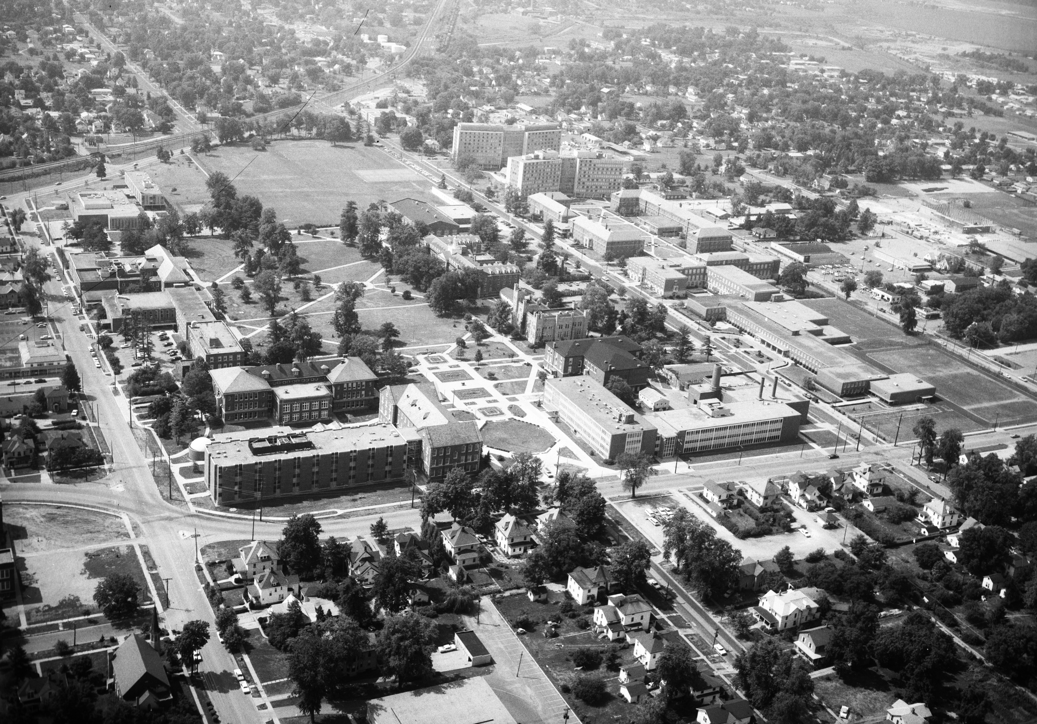 Aerial view looking SW in 1966