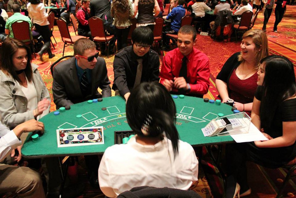 Illinois State students at a past Up Late at State Casino Royale event