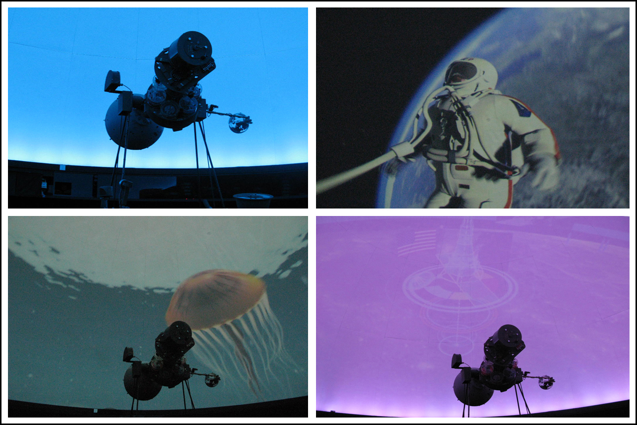 Images projected from the Illinois State University Planetarium new system.