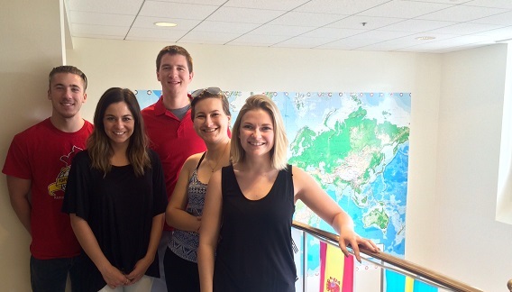 Illinois State's Study Abroad ambassadors pose in Fell Hall