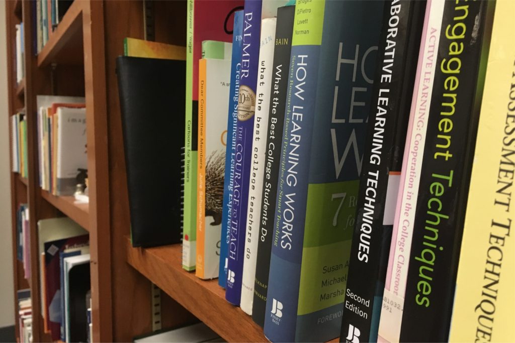 Books on Dr. Claire Lamonica's bookshelf