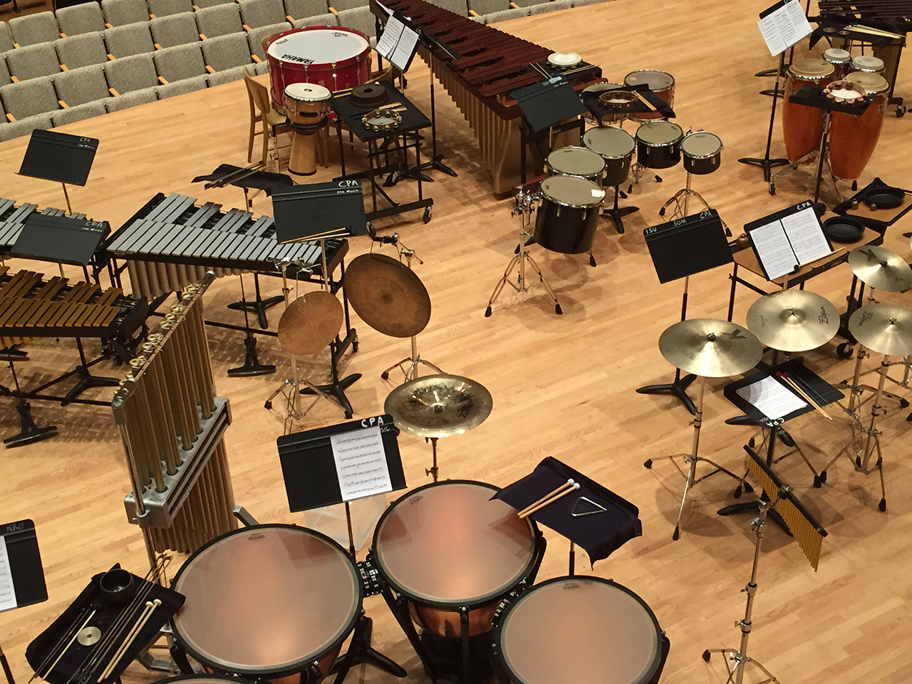 image of percussion instruments on a stage