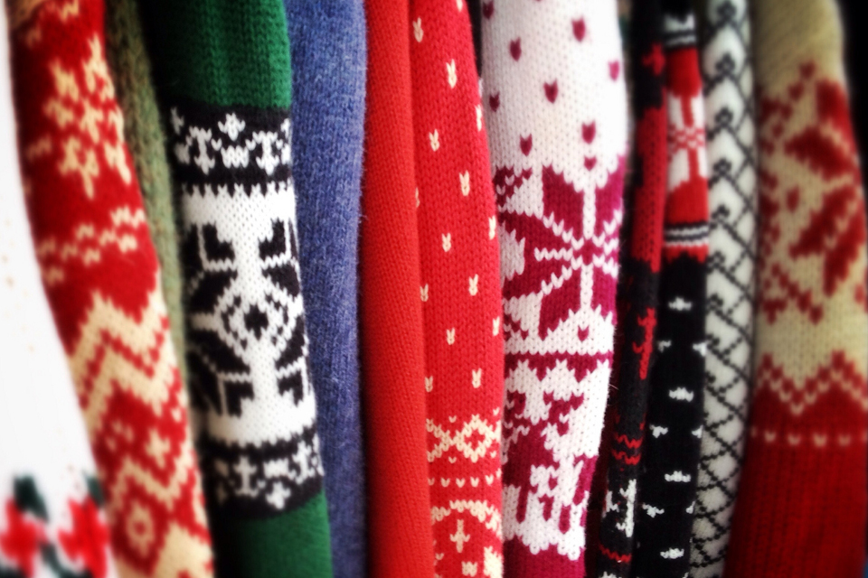 holiday printed sweaters