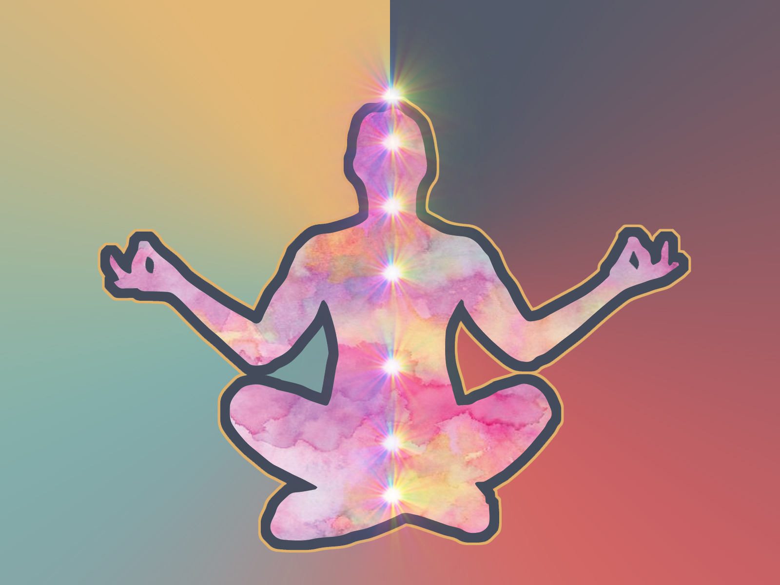 Graphic of a person meditating