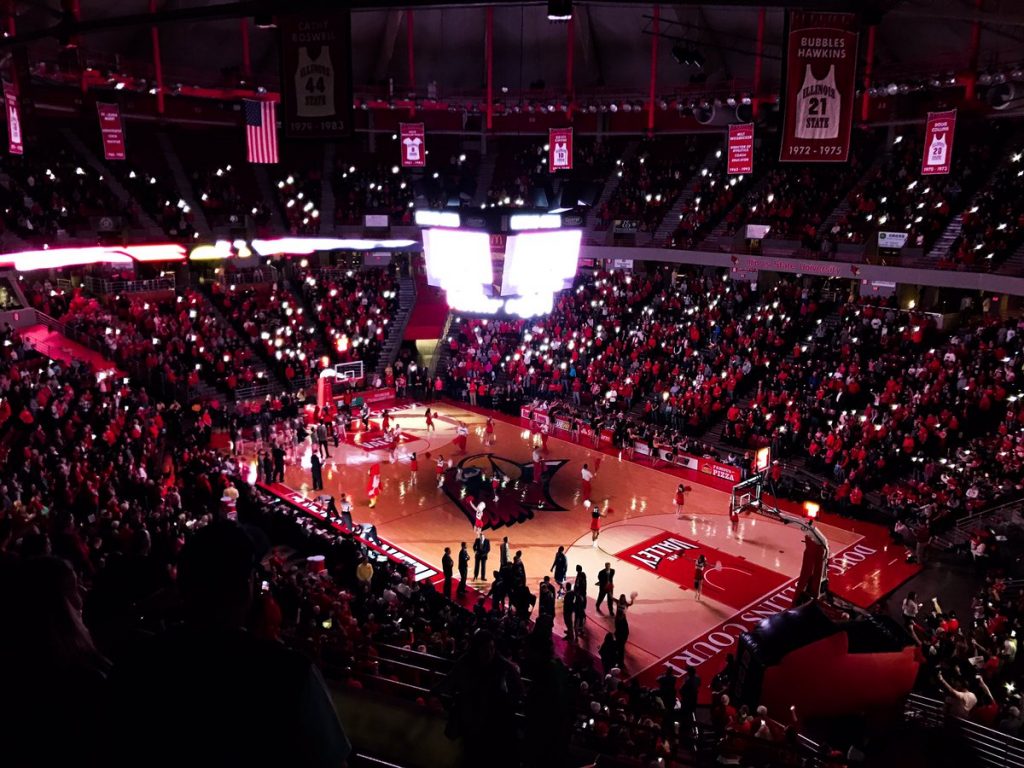 Photo of Redbird Arena from upper bowl.