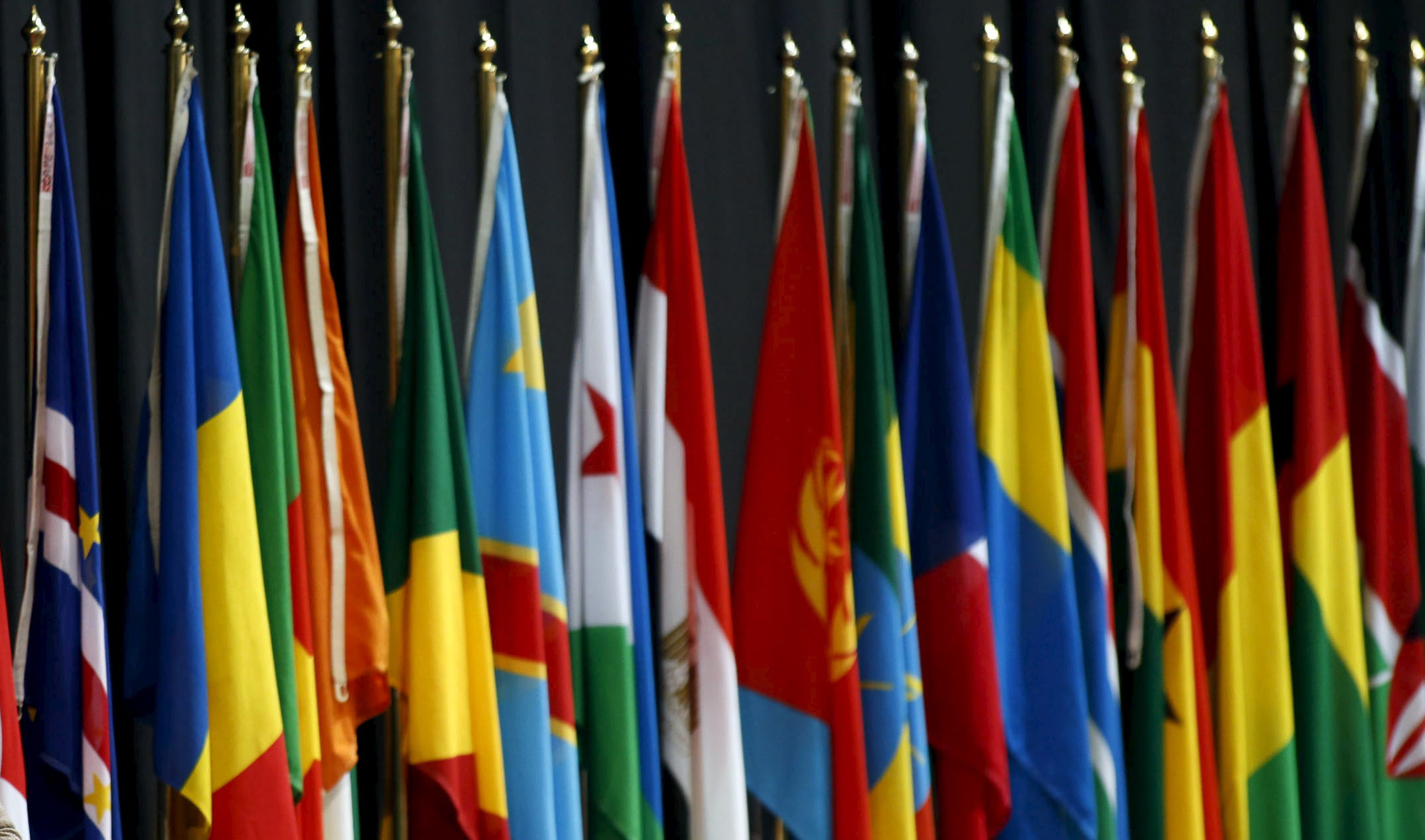 Image of flags of African nations from the Brookings Institute.