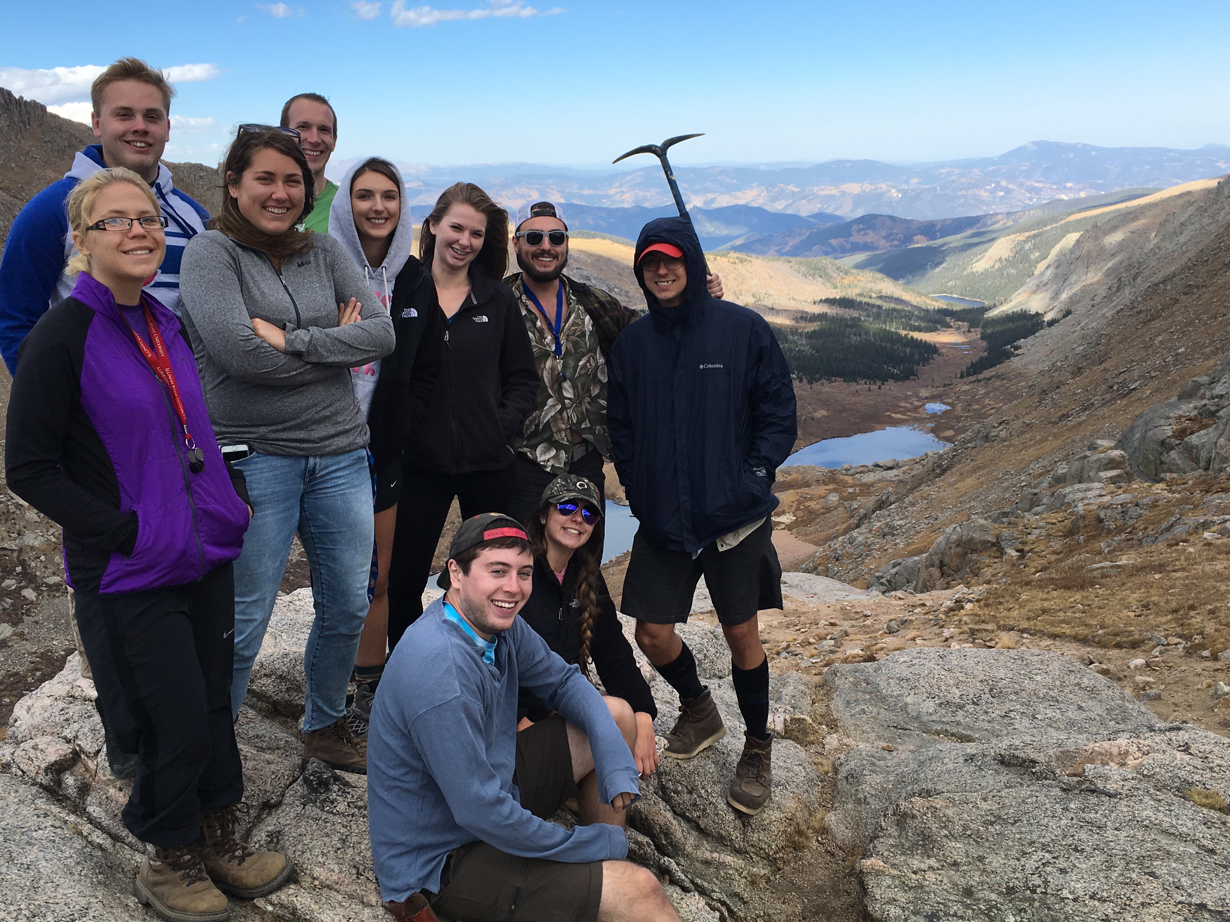 Group of geology students at Mount Evans.