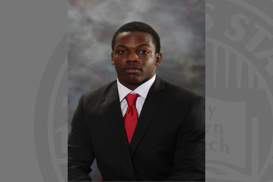 Senior information systems major and football player Kyle Harbour