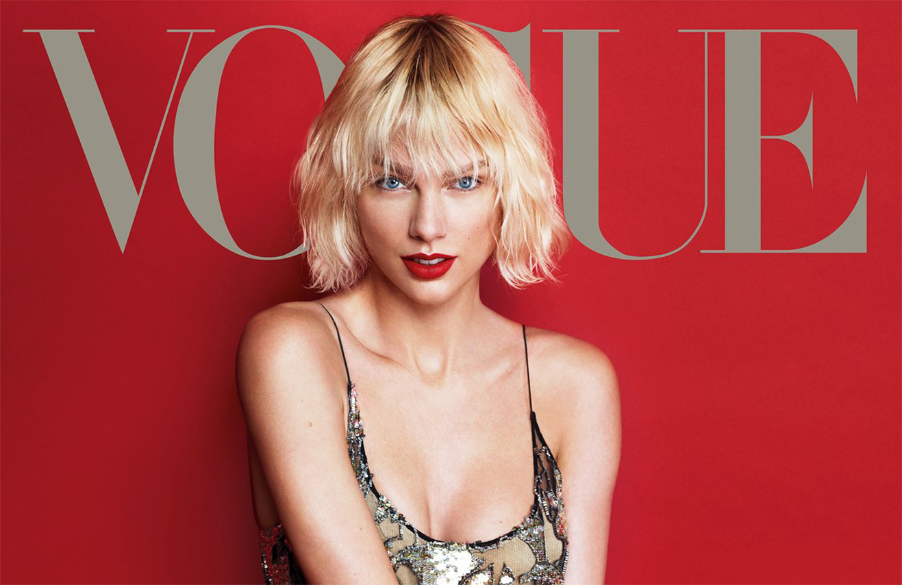 image of the cover of Vogue magazine with Taylor Swift