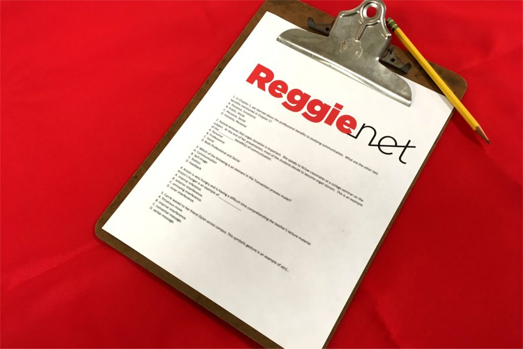 clipboard with pencil and ReggieNet logo