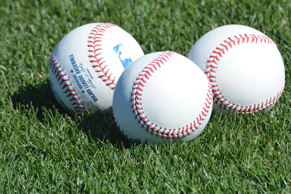 three baseballs